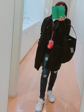 「スエット」｜「アイテム（チェスターコート）」を使った、Ami さん（レディース・144cm）の冬コーディネート