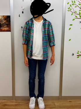 小林安澄さん（メンズ・184cm）の夏コーディネート