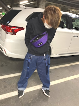 「COOKMAN（クックマン）のアイテム（サロペット/オーバーオール）」を使った、ゆうきさん（メンズ・165cm）の秋コーディネート