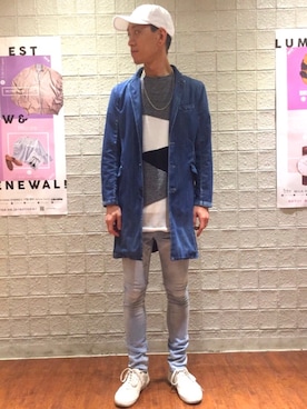 「GOSTAR DE FUGA（ゴスタール ジフーガ）のアイテム（チェスターコート）」を使った、tommyさん（メンズ・178cm）の冬コーディネート