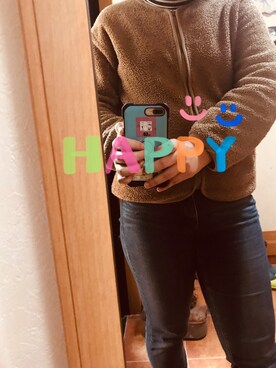 「no brand（ノーブランド）のアイテム（ムートンコート）」を使った、yufu💐さん（レディース・165cm）の冬コーディネート