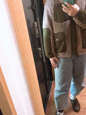 「no brand（ノーブランド）のアイテム（ムートンコート）」を使った、yufu💐さん（レディース・165cm）の冬コーディネート