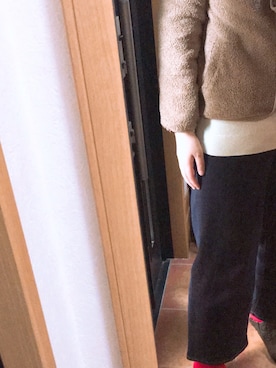 「no brand（ノーブランド）のアイテム（ムートンコート）」を使った、yufu💐さん（レディース・165cm）の冬コーディネート