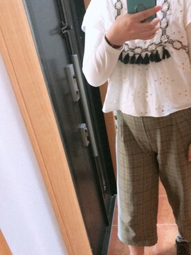 「ZARA（ザラ）のアイテム（チューブトップ、ホワイト系）」を使った、yufu💐さん（レディース）の春コーディネート