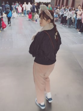 「flower（フラワー）のアイテム（マフラー）」を使った、ちぐささん（レディース・156cm）の秋コーディネート