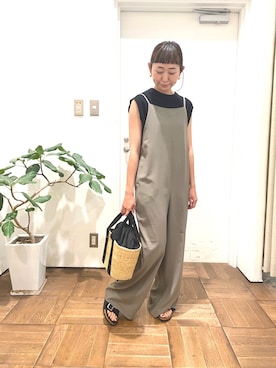 「RODE SKO」｜「アイテム（オールインワン・サロペット）」を使った、urd_nanakoさん（レディース・154cm）の春コーディネート
