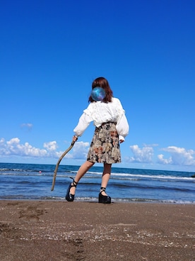 「BellyButton（ベリーボタン）のアイテム」を使った、米さん（レディース・152cm）の秋コーディネート