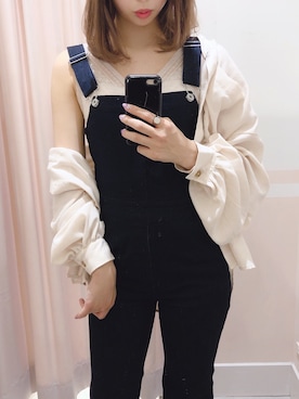 「Heather（ヘザー）のアイテム（サロペット/オーバーオール）」を使った、meimeiさん（レディース・167cm）の春コーディネート
