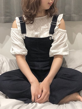 「Heather（ヘザー）のアイテム（サロペット/オーバーオール）」を使った、meimeiさん（レディース・167cm）の春コーディネート