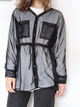 「Heather（ヘザー）のサイドスリットスケチュニックシャツ　885763（シャツ/ブラウス）」を使った、meimeiさん（レディース・167cm）の春コーディネート