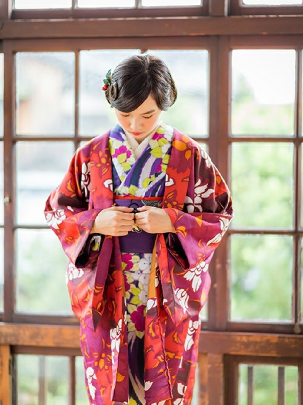 京袋帯No.10紫紺 ぶどう蔦と犬　KIMONOMACHI キモノマチ