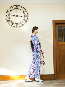KIMONOMACHIさんの「お花髪飾り2点「白色 椿」Uピンセット」を使ったコーディネート