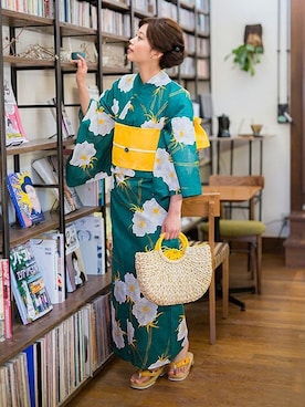「新作」｜「アイテム（浴衣）」を使った、KIMONOMACHIさん（レディース・168cm）の夏コーディネート