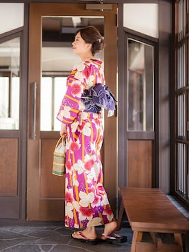 「新作」｜「アイテム（浴衣）」を使った、KIMONOMACHIさん（レディース・168cm）の夏コーディネート