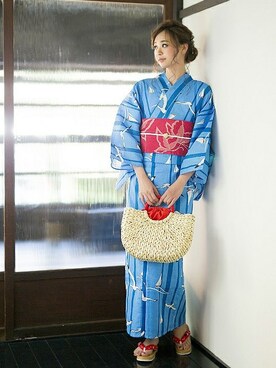 「マリン」｜「アイテム（浴衣）」を使った、KIMONOMACHIさん（レディース・168cm）の夏コーディネート