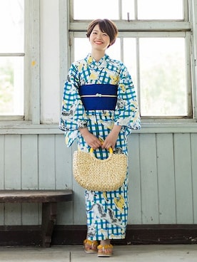 「きもの町」｜KIMONOMACHIさん（レディース・158cm）の夏コーディネート