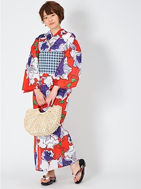 「薔薇」｜「アイテム（浴衣）」を使った、KIMONOMACHIさん（レディース・158cm）の夏コーディネート