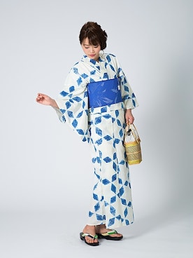 「きもの町」｜KIMONOMACHIさん（レディース・168cm）の夏コーディネート