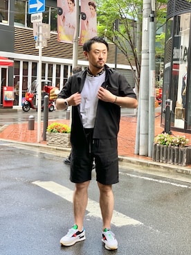 「Champion（チャンピオン）のリバースウィーブ ポケットTシャツ REVERSE WEAVE POCKET T-SHIRT C3-P318（Tシャツ/カットソー、ホワイト系）」を使った、jyunkiさん（メンズ・179cm）の夏コーディネート