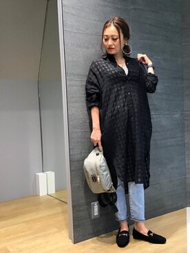 「BARNYARDSTORM」｜「アイテム（シャツワンピース）」を使った、CHIEさん（レディース・158cm）の夏コーディネート