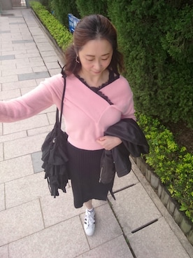 「バイカージャケット」｜ViViaN k.さん（レディース・165cm）の冬コーディネート