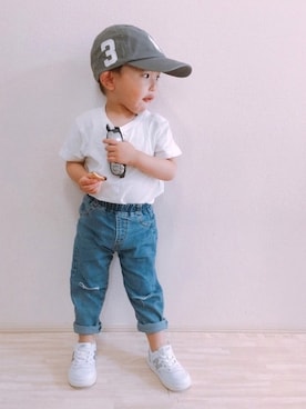 「ミラーサングラス」｜KOppiiiiiさん（キッズ・90cm）の春コーディネート