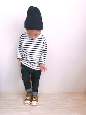 「サルエルパンツ」｜KOppiiiiiさん（キッズ・90cm）の秋コーディネート