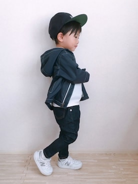「サルエルパンツ」｜KOppiiiiiさん（キッズ・90cm）の秋コーディネート