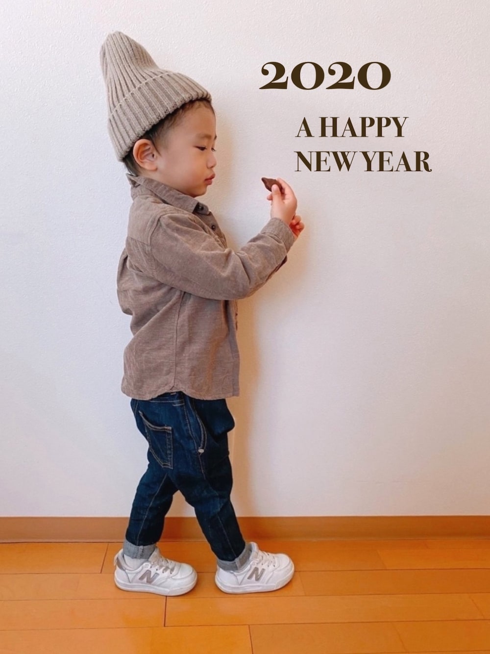 「キッズファッション、冬コーデ、男の子コーデ、3歳」｜「ZARA KIDSのアイテム（シャツ/ブラウス、ブラウン系）」を使った、KOppiiiiiさん（キッズ・90cm）の冬コーディネートの1枚目の写真