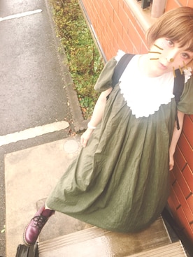 「アイテム（ブーツ、パープル系）」を使った、みまんさん（レディース・154cm）の夏コーディネート