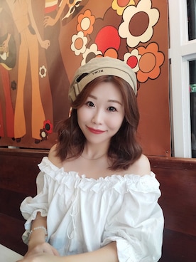 「RUBYのアイテム（帽子）」を使った、毛球酱さん（レディース・162cm）の秋コーディネート