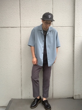「タケオキクチ(TAKEO KIKUCHI)」｜「アイテム（ブーツ）」を使った、miniさん（メンズ・160cm）の夏コーディネート