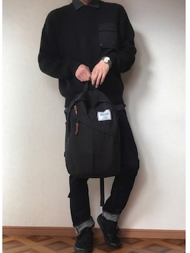 「Herschel Supply（ハーシェルサプライ）のアイテム（バッグ）」を使った、どっぐイアさん（メンズ・175cm）の春コーディネート