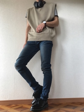 「Vicci（ビッチ）のアイテム」を使った、どっぐイアさん（メンズ・175cm）の春コーディネート