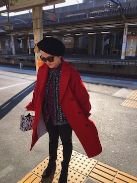 「HELMUT LANG（ヘルムートラング）のアイテム（その他パンツ）」を使った、さくらもちさん（レディース・155cm）の冬コーディネート