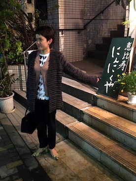 「VIA BUS STOP（ヴィアバスストップ）のアイテム」を使った、さくらもちさん（レディース・155cm）の春コーディネート