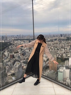 「coca（coca）（コカ）のアイテム（トレンチコート）」を使った、みみみさん（レディース・164cm）の秋コーディネート
