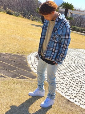 「AF1」｜「アイテム（その他アウター）」を使った、taka8910さん（メンズ・165cm）の冬コーディネート