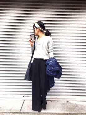 「antiqua（アンティカ）のアイテム（デニムジャケット）」を使った、antiquaさん（レディース・153cm）の冬コーディネート
