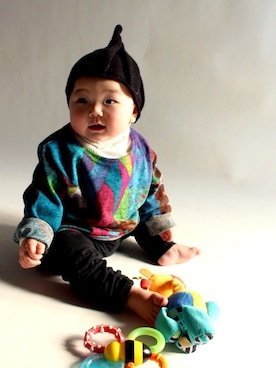 「子供服」｜antiquaさん（キッズ・80cm）の冬コーディネート