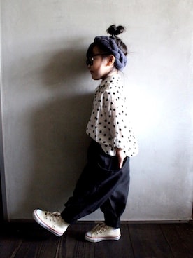 「アイテム（その他パンツ）」を使った、antiquaさん（キッズ・91cm）の冬コーディネート