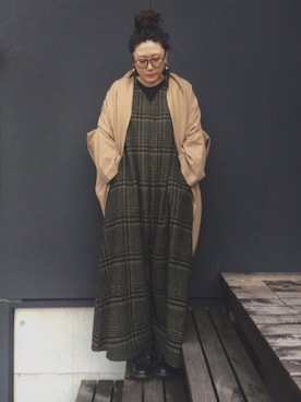 「ドルマン」｜「アイテム（オールインワン・サロペット）」を使った、antiquaさん（レディース・161cm）の秋コーディネート