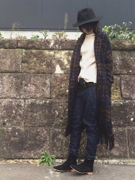 「antiqua（アンティカ）のアイテム（その他アウター）」を使った、antiquaさん（レディース・157cm）の冬コーディネート