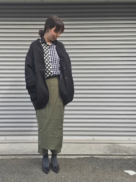 「ドルマン」｜「アイテム（その他アウター）」を使った、antiquaさん（レディース・165cm）の冬コーディネート
