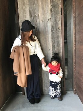 「antiqua」｜「アイテム（チェスターコート）」を使った、antiquaさん（レディース・157cm）の冬コーディネート