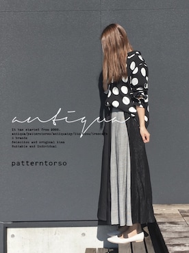 「スキッパーシャツ」｜antiquaさん（レディース・163cm）の春コーディネート