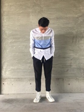 「antiqua（アンティカ）のアイテム」を使った、antiquaさん（メンズ・178cm）の春コーディネート