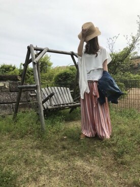 「antiqua」｜「アイテム（デニムジャケット）」を使った、antiquaさん（レディース・163cm）の春コーディネート