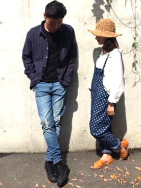 「antiqua」｜「アイテム（オールインワン・サロペット）」を使った、antiquaさん（メンズ・178cm）の春コーディネート