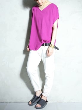 「白デニム」｜antiquaさん（レディース・163cm）の夏コーディネート